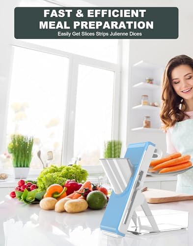 Eletronova Adjustable Mandoline Slicer, Light gray-blue
