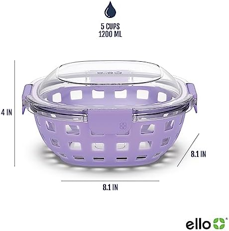 Ello DuraGlass Food Storage Glass Lunch Bowl Container - Meal Prep