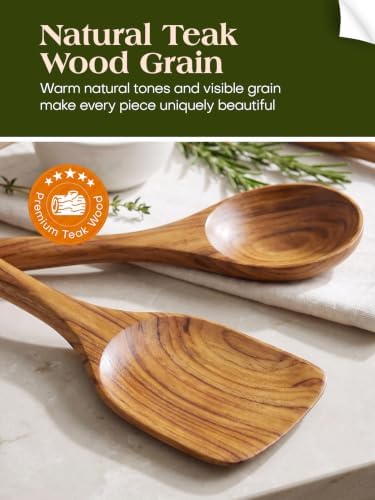 AIUHI 10-Piece Teak Wood Kitchen Utensil Set