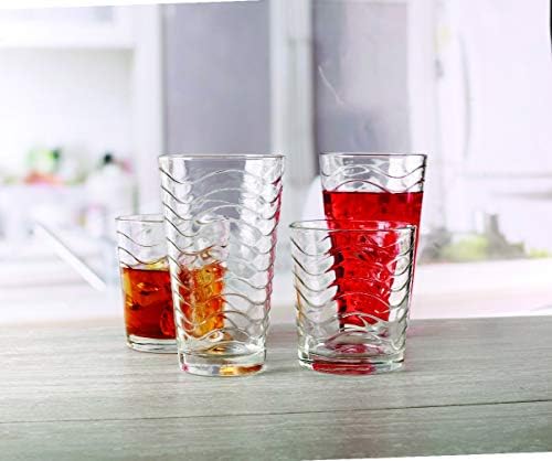 Circleware 12-Piece Set of Highball Tumbler Drinking Glasses and