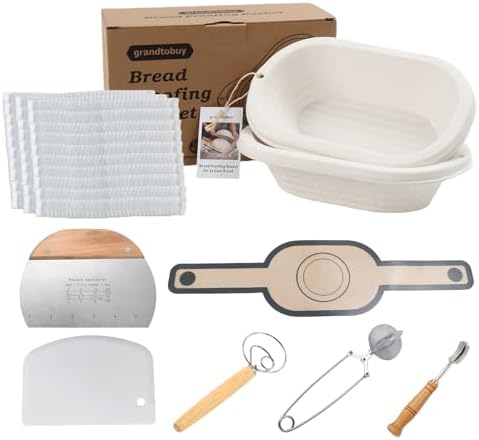 11" Oval Banneton Bread Proofing Basket Set – Sourdough Baking