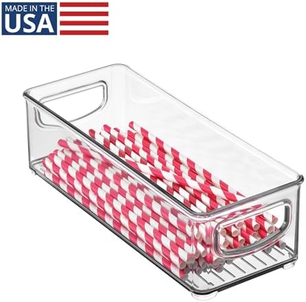 iDesign Plastic Stackable Pantry Bin, Clear