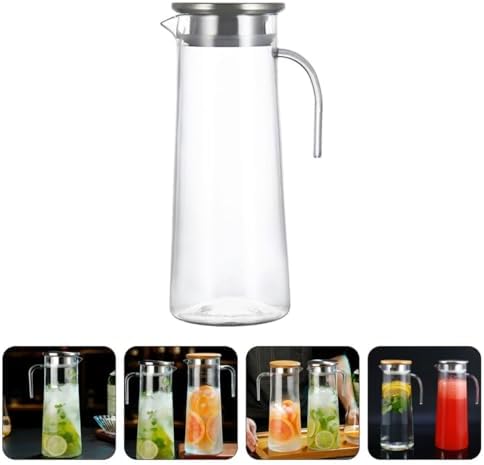Ice Water Pitcher 1.2l Acrylic Stainless Steel with Lid