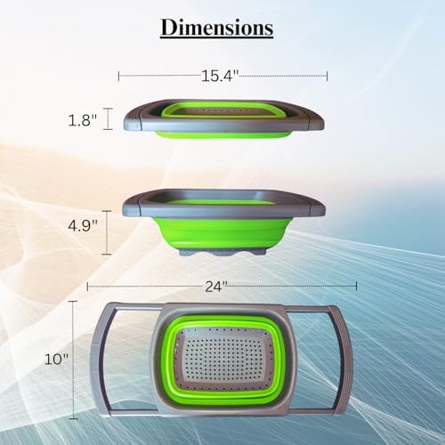 2-in-1 Silicone Strainer Set | Collapsible Colander | Over the Sink
