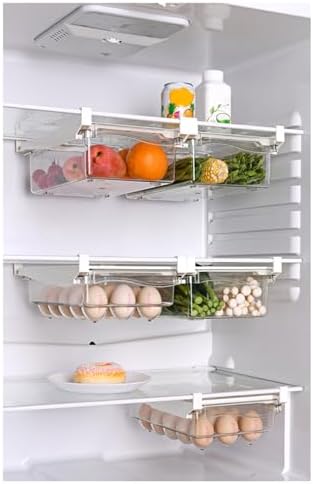 Agatige Pull Out Fridge Organizer, Plastic Fridge Drawer Organizer