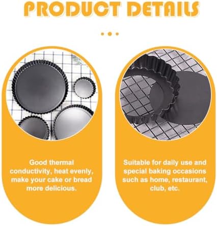 4 Inch Mini Tart Pans with Loose Base, Non Stick Carbon Steel