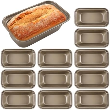 12 Pieces Mini Loaf Pans for Baking Bread Nonstick Carbon Steel Baking