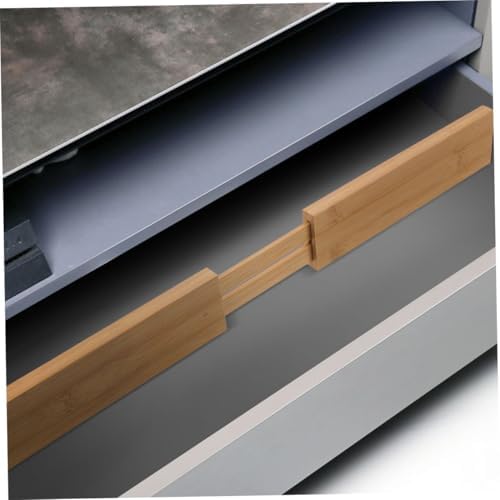 PRETYZOOM 2pcs Adjustable Bamboo Drawer Divider for Tableware