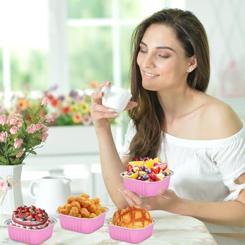 selizo 60 Pack 10oz Mini Disposable Cake Pans with Lids, Aluminum Foil