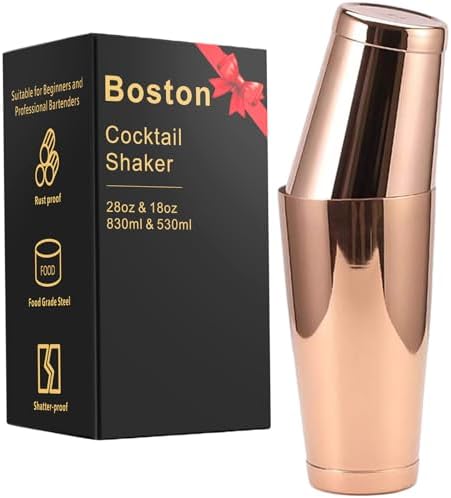 Stainless Steel Pro Boston Shaker - 2 Piece Unweighted 18oz & Weighted