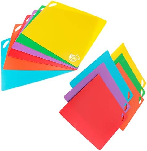 6Pcs Color Coded Cutting Boards Set, Flexible Non - Slip Chopping Mats
