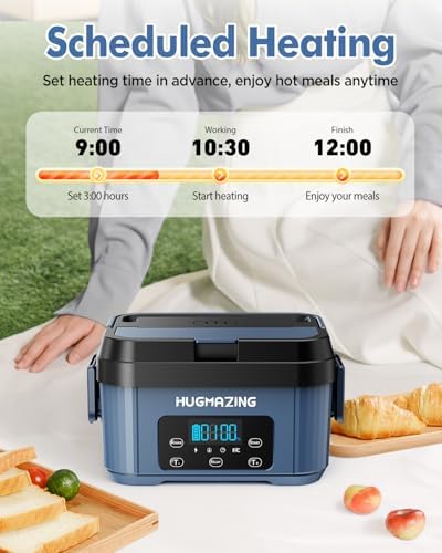 Hugmazing 1.2L Cordless Electric Lunch Box with SS Container