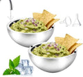 Dip Chiller Bowl 2 Pack- 70 OZ Large Capacity, Frozen Ice Stainless Steel Insulated Party Serving Bowl, Salad Pod for Parties Salsa, Guacamole, Condiments, Sauces, Keeps Food Hot or Cold