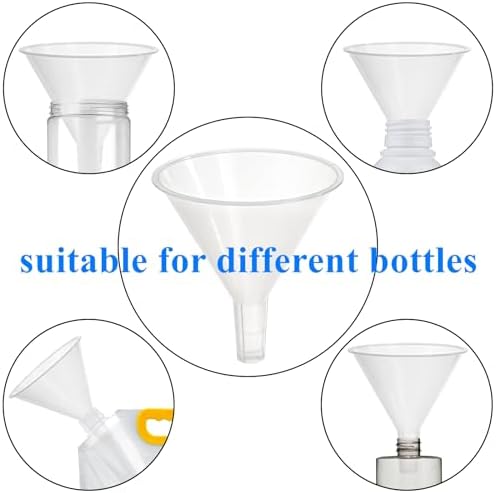 Tebery 20 Pack Plastic Funnels Set, 4.7 Inch Wide Mouth Funnel for