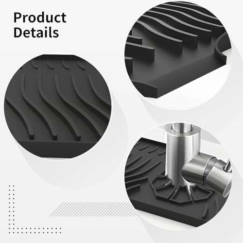 Silicone Black Kitchen Sink Splash Guard, 33 in Long Draining Mat with