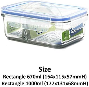 Glasslock Duo Divided Glass Food Storage Containers with Lids, 3 Piece