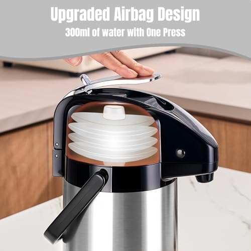 Coffee Carafe, Insulated Airpot Coffee Dispenser with Pump, 2.5L