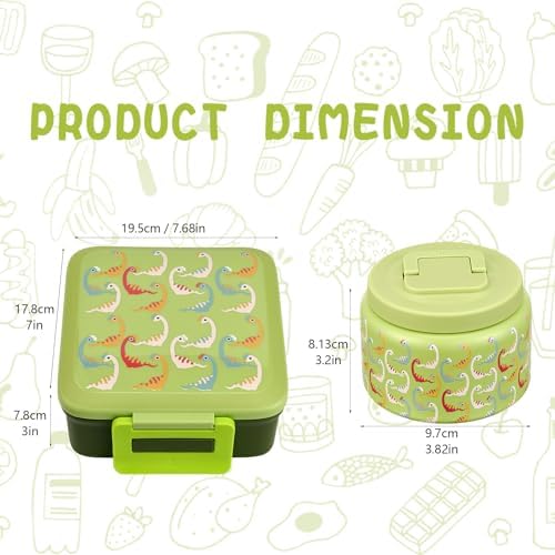 JXXM Bento Lunch Box for Kids with 8oz Soup Thermo,Leak-Proof Lunch
