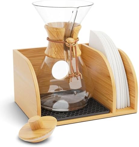 HEXNUB Pour Over Caddy with Lid for Chemex Coffee Makers