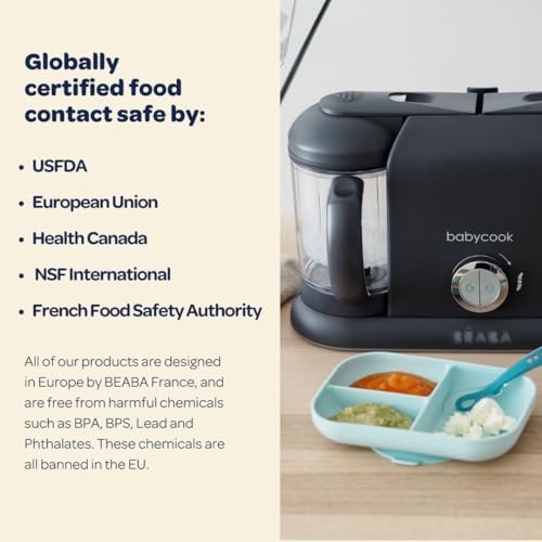 BEABA Babycook Duo 4-in-1 Baby Food Maker, 9.1 Cup, Midnight