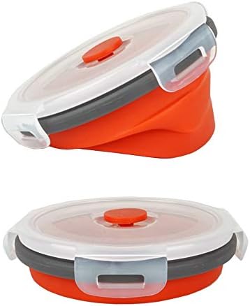 Ecomorning 3Piece Round Collapsible Lunch Container Silicone Food