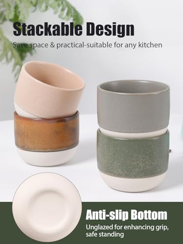 INGOFIN Ceramic Espresso Cup Set of 4-4.2 oz Espresso Cup for Coffee