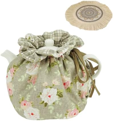 KKEKOS Tea Cozy Cotton Vintage Floral Tea Cosy for Teapots Keep Warm