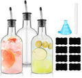 Maxcheck 3 Sets 16 oz Syrup Bottles, Plastic Long Neck with SS Pourer