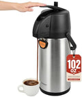 TOMAKEIT Airpot Coffee Dispenser Thermal with Pump,3L/102 Oz Insulated
