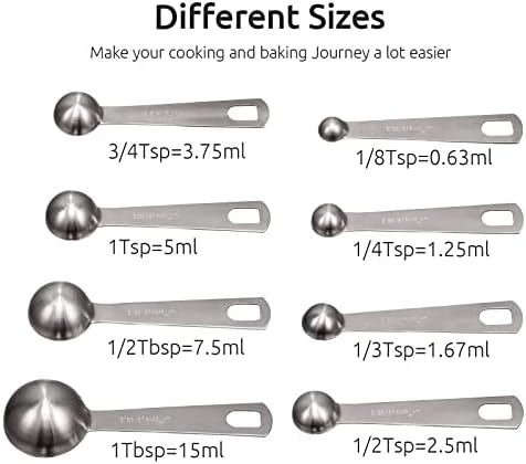 U-Taste 18/8 Stainless Steel Measuring Spoons Set of 8 and