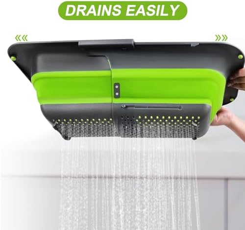 3 Set of Collapsible Colander, Folding and Expandable Square Silicone