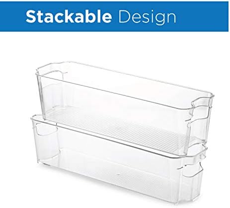 8-Pack Clear Plastic Pantry Organizer Bins