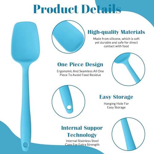6 Pack Small Silicone Spatula - Rubber Spatula for Baking Cooking