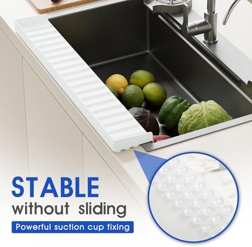 Snuggery 30"x4" Silicone Sink Edge Protector&Splash Guard with Suction