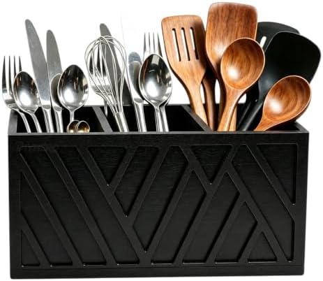 Wooden Kitchen Utensil Holder, Countertop Utensil Organizer Pine