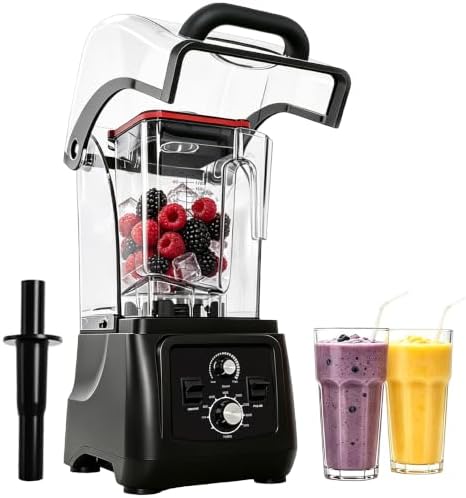 2200W Commercial Blenders for Smoothies 64oz,Adjustable Speed,1-6 Min