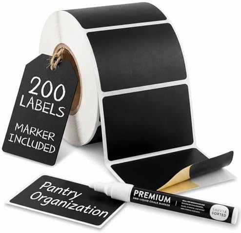 200 Reusable Chalkboard Labels for Food Containers