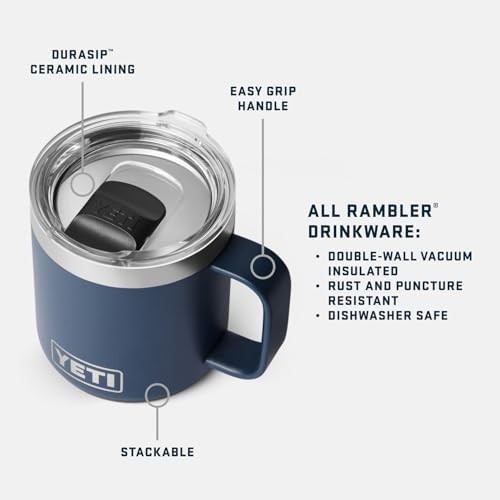 YETI Rambler 10 oz Ceramic Lined Stackable Mug, Vacuum Insulated