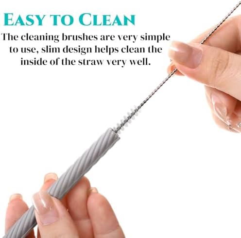Set of 10 Silicone Collapsible Straws with Carrying Case