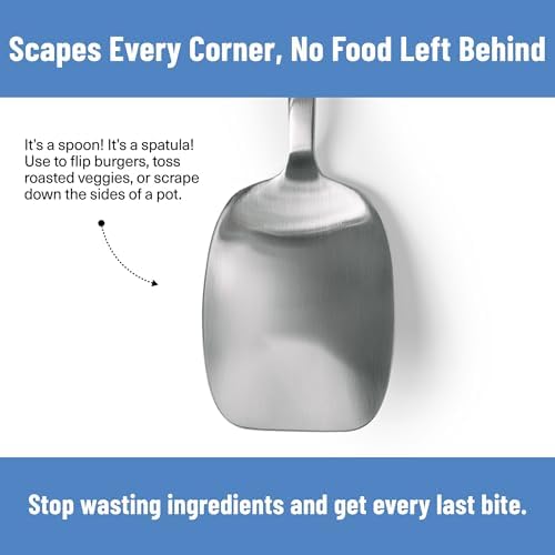 Misen Scraper Chef Spoon – Stainless Steel Cooking Spoon and Spatula