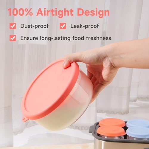 Silicone Replacement Lids, 4-Pack for 1-Quart Glass Yogurt Containers