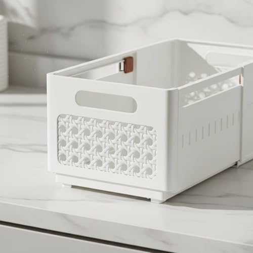 Cabinet Organizer Adjustable Drawer Basket Pull-Out Storage Solution