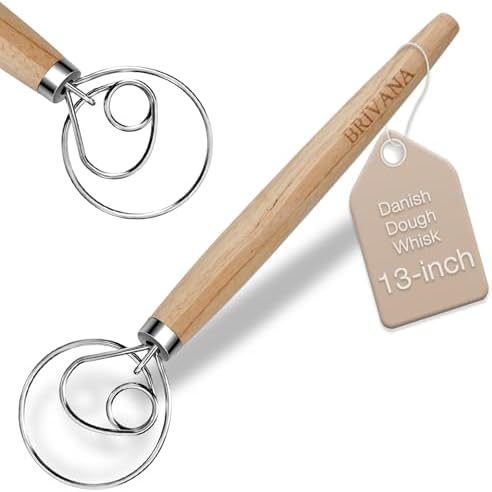 Danish Dough Whisk and Bread Lame Set, 13-Inch Stainless Steel Single