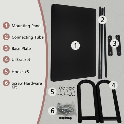 Wall-Mounted Microwave Shelf with 5 Hooks, 30kg Capacity