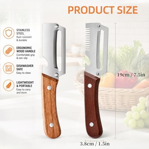 3-in-1 Vegetable Peeler with Scallion Shredder & Bottle Opener – Wide