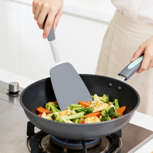 Tongjude 5-Piece Silicone Spatula Set, Light Grey