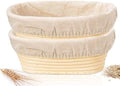 2 Pack 10 In Oval Banneton Bread Proofing Baskets