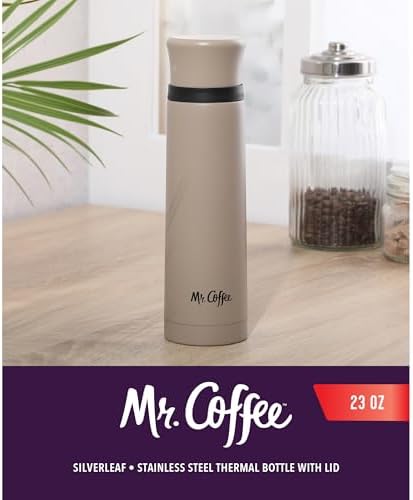 Mr. Coffee Silverleaf 23 oz Stainless Steel Thermal Bottle – Double