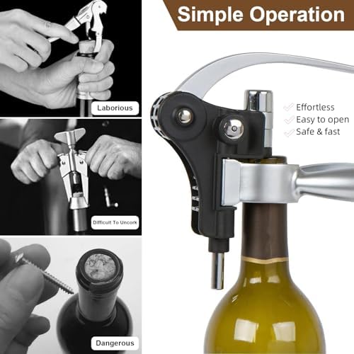 Wine Bottle Opener Gift Set - 8 PCS Corkscrew Opener with Wood Case