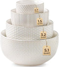 Ceramic Mixing Bowls Set of 4, Nesting Bowls for Kitchen